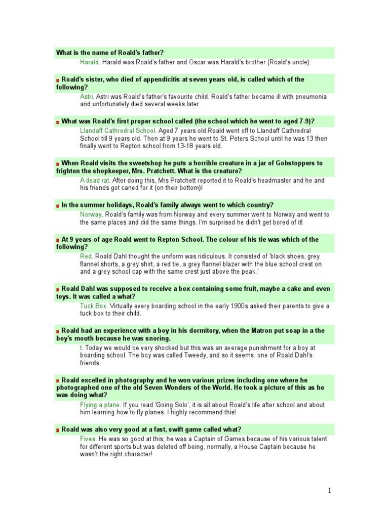 Questions and Answers About Boy