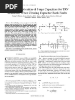 Improved Application of Surge Capacitors For TRV Reduction When Clearing Capacitor Bank Faults