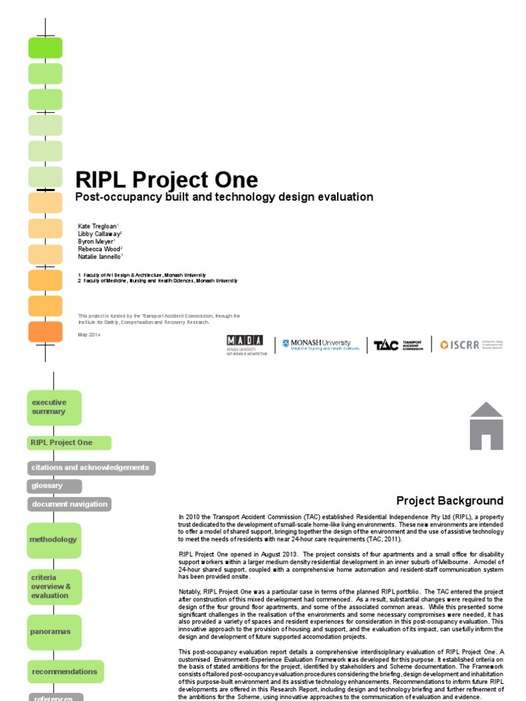 RIPL Project One Post Occupancy Build and Design Evaluation ...