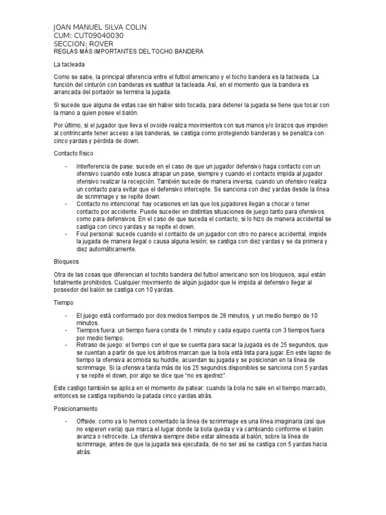 REGLAS MÁS IMPORTANTES DEL TOCHO BANDERA.docx fútbol