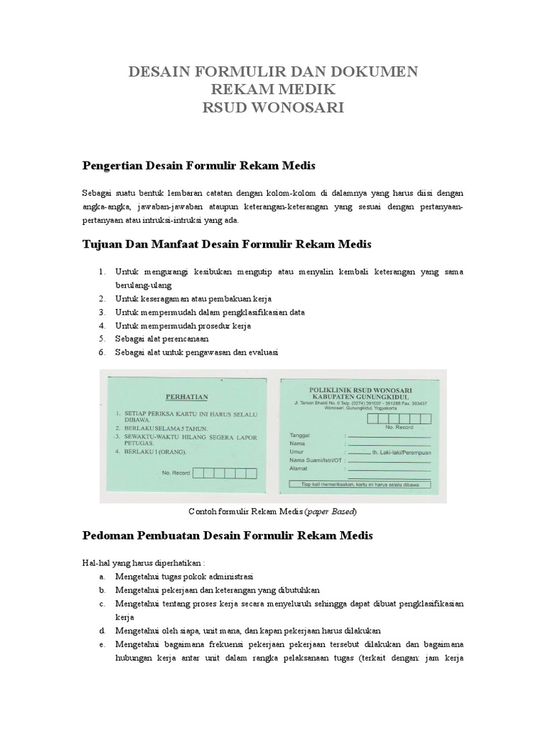 Desain Formulir Rekam Medis Rawat Inap Berbagi Rawat Desain Formulir Rekam Medis Rawat Inap Berbagi Rawat