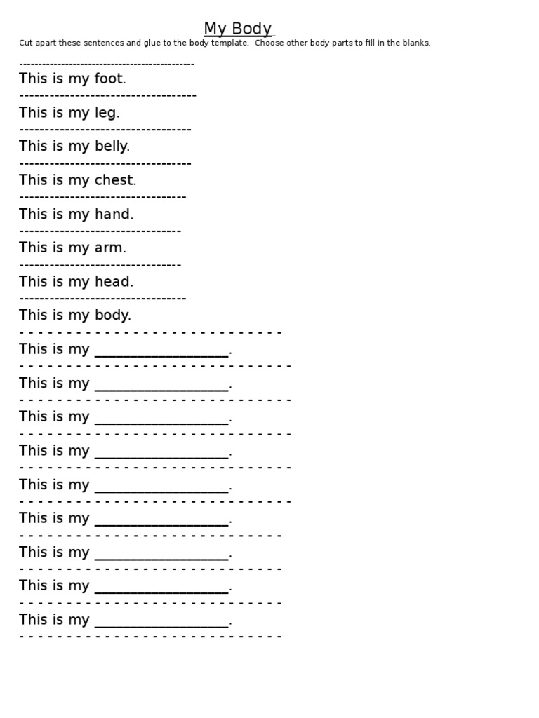 Label The Body (SENTENCES) | PDF
