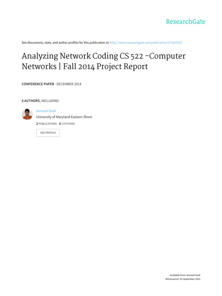 Analyzing Network Coding | PDF | Computer Network | Transmission ...