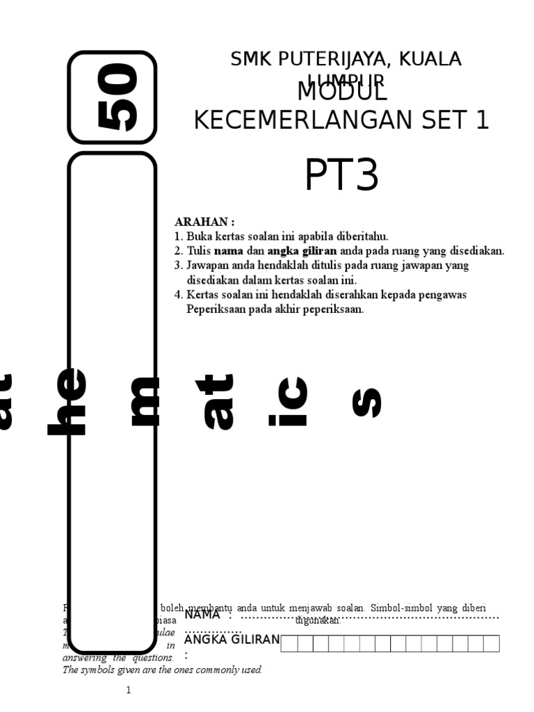 Modul Cemerlang Set 1 matematik pt3  Geometry 