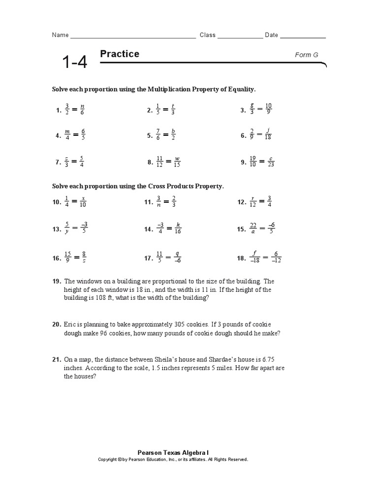1-4 Practice | PDF