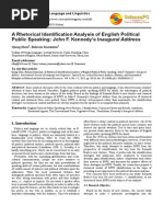 Download A Rhetorical Identification Analysis of English Political Public Speaking John F Kennedys Inaugural Address by Bahram Kazemian SN279645116 doc pdf