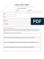 Ssa Recommendation Form