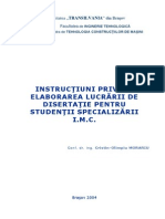 Master IMC - Instructiuni Ptr Disertatie