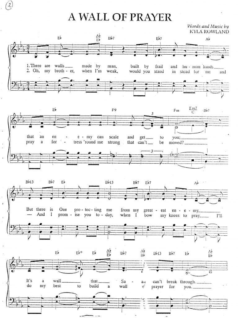 A Wall Of Prayer Sheet Music
