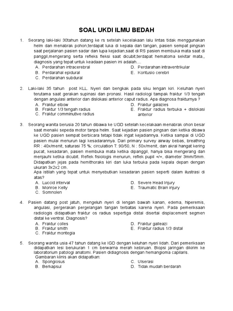 Soal Ukdi Bedah 0214