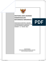 PERMENPAN 2011 No. 011 Buku 5 Kriteria Dan Ukuran Keberhasilan RB