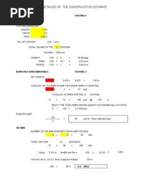 Formula Estimate