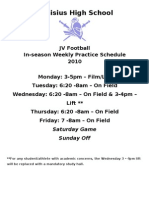 In-Season Practice Schedule