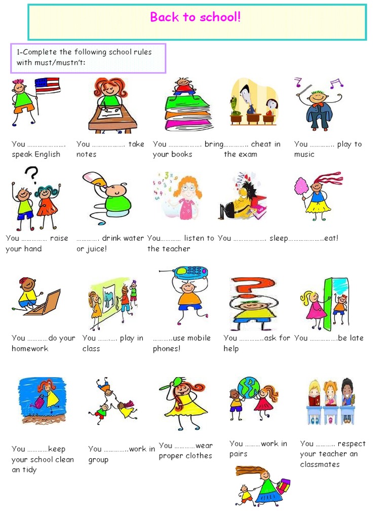 School Rules Must Mustn T