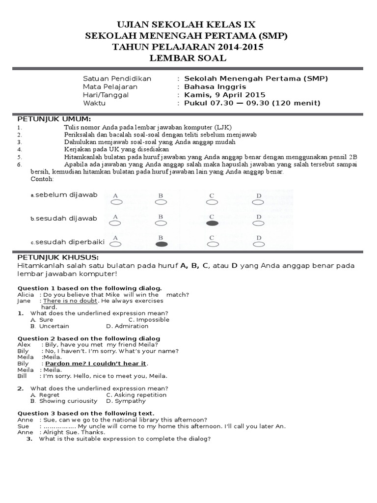 Contoh Soal Matching Dalam Bahasa Inggris Berbagi Contoh
