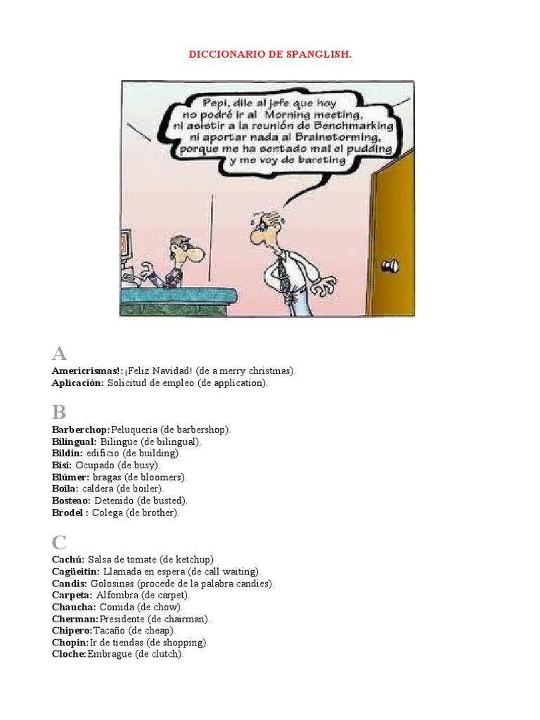 Diccionario de Spanglish: Palabras y Frases | PDF | Science | Ingeniería