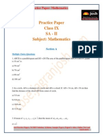 CBSE CBSE Class 9 Mathematics Practice Paper SA II 2015