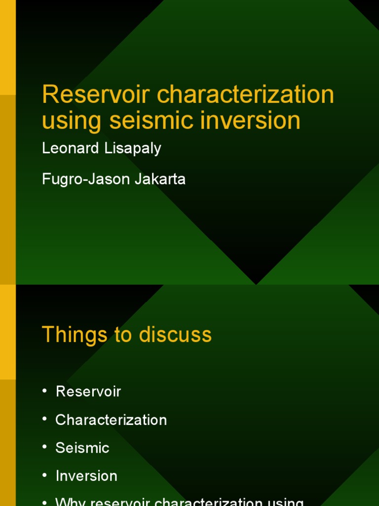 Seismic Inversion for Reservoir Characterization | PDF | Reflection ...