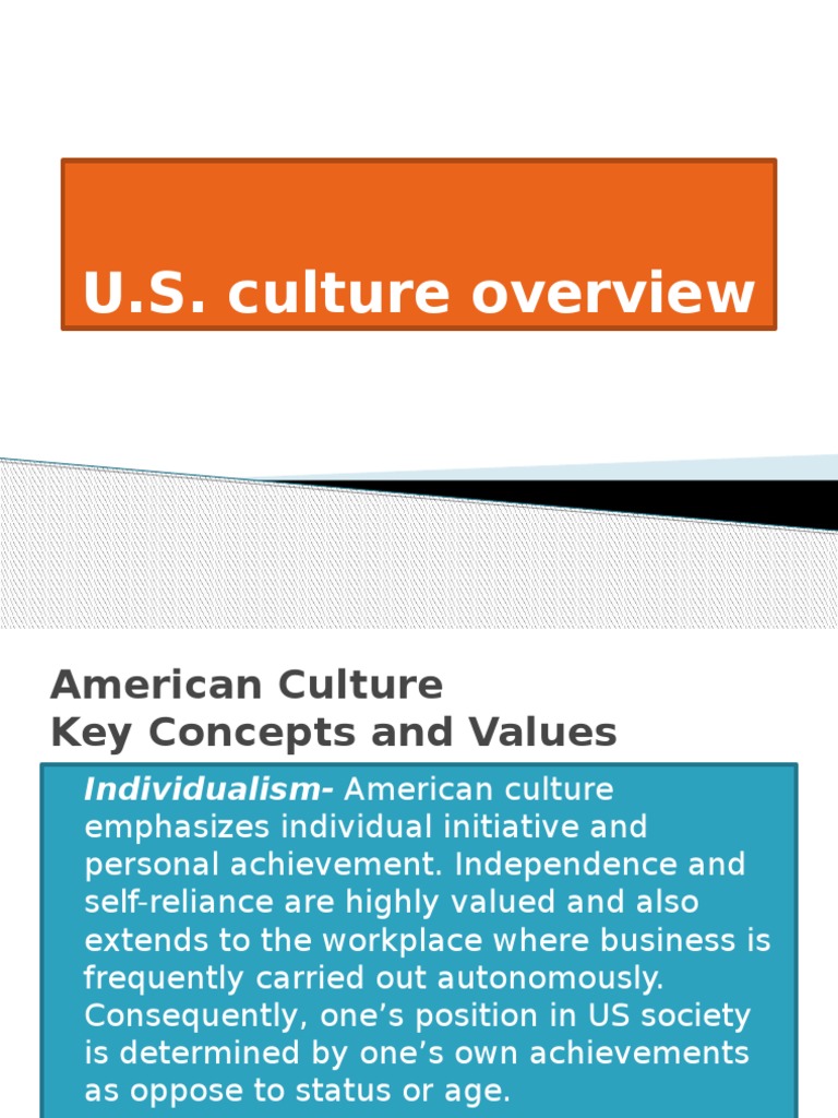 Overview of American Culture | PDF | Individualism | Culture Of The ...