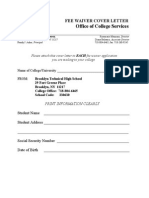 Fee Waiver Cover Letter Template