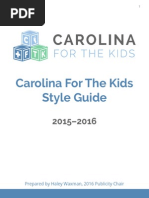 2016 Style Guide - Carolina For The Kids