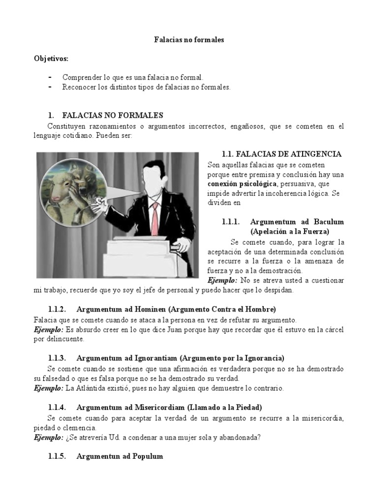 Falacias No Formales Pdf Falacia Consecuencia Lógica