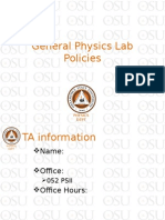 General Physics Lab Policies