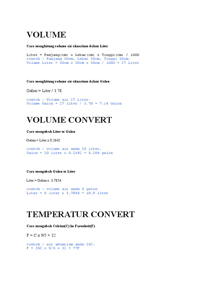 Menghitung Liter Air