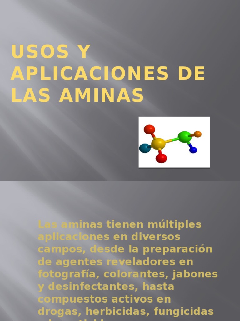 Usos y Aplicaciones de Las Aminas Compuestos orgánicos