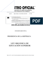Ley de Edcuación Superior Ecuador