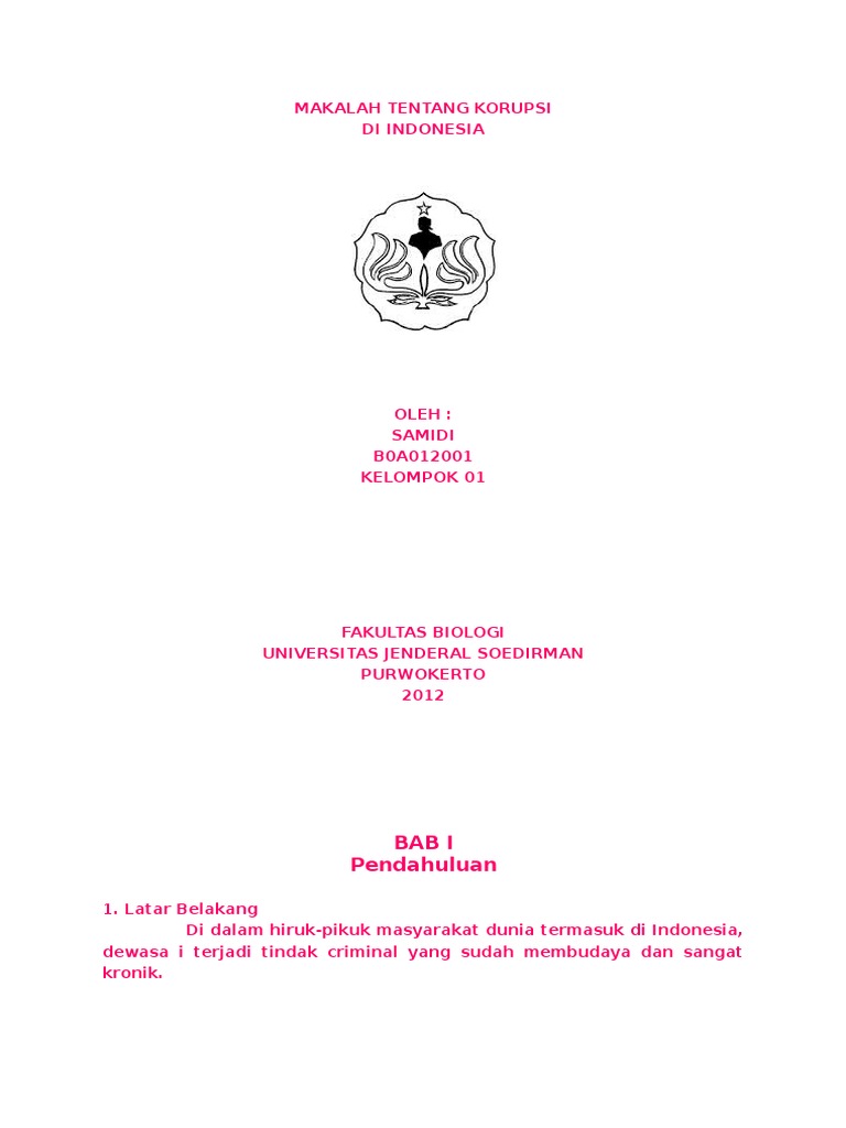 MAKALAH TENTANG KORUPSI