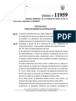Ordenanza N 11959 - Sistema de Regulacion de Excedentes Pluviales Ciudad de Santa Fe