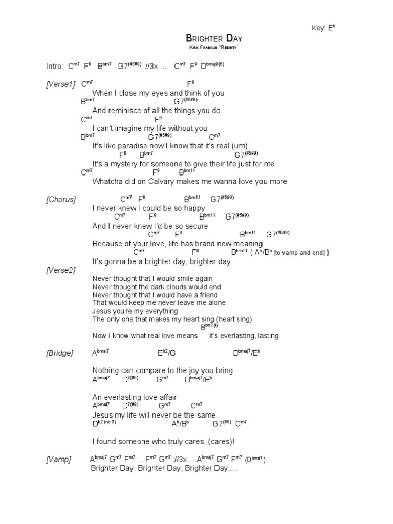 Brighter Day Kirk Kranklin Entertainment General