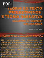 Teoria Do Texto Prolegômenos Narrativa