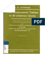 Thermodynamic Tables in SI (Metric) Units R.W. Haywood 3rd Edt. Cambridge University Press
