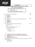 Object Oriented Programming and Java (MC221)  July 2006.doc