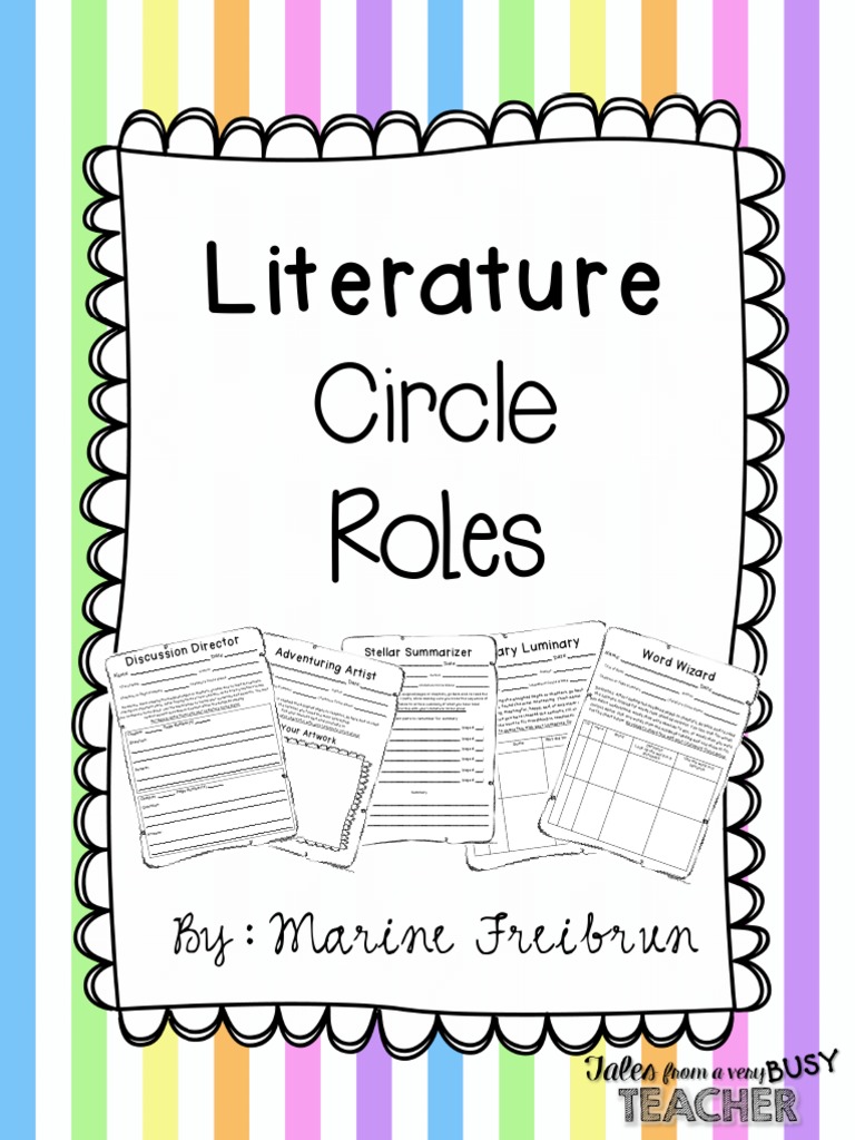 Updated Literature Circle Roles 2015 PDF Homework Written