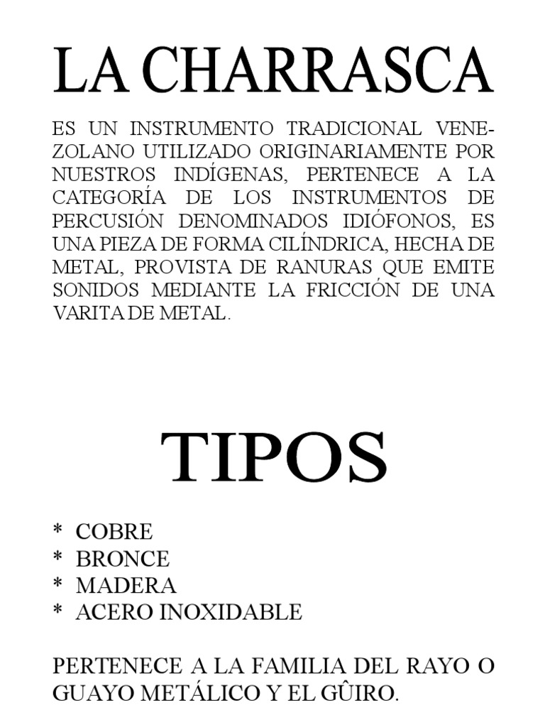 La Charrasca: Instrumento Musical Venezolano | PDF | Musica ...