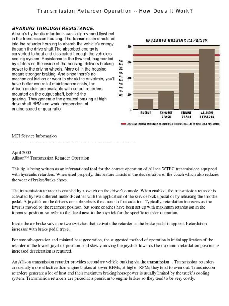 Retarder Operation How Does It Work PDF