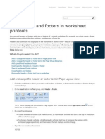 Use Headers and Footers in Worksheet Printouts