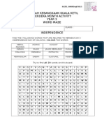 Sekolah Kebangsaan Kuala Ketil Merdeka Month Activity Year 3 Word Maze