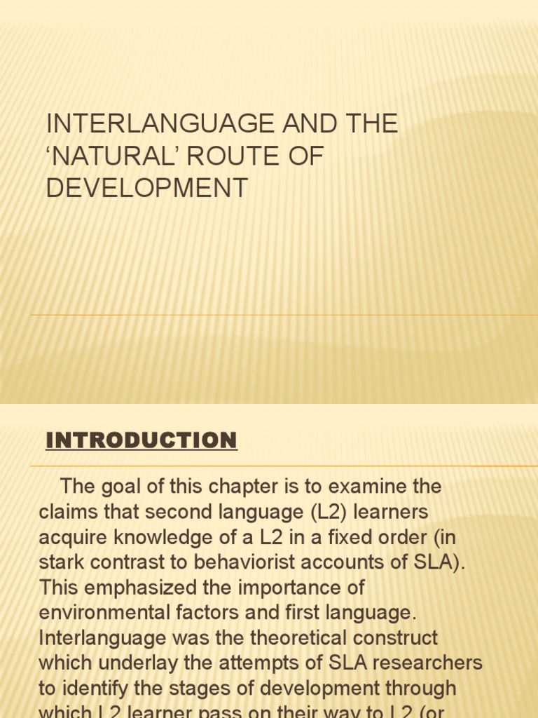 Stages of Interlanguage Development | PDF | Second Language | Second ...