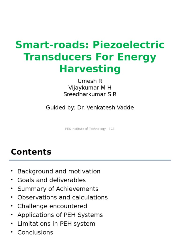 Smart Roads - 3rd Evaluation | PDF | Piezoelectricity | Energy Harvesting