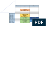 Weekly class schedule and room assignments