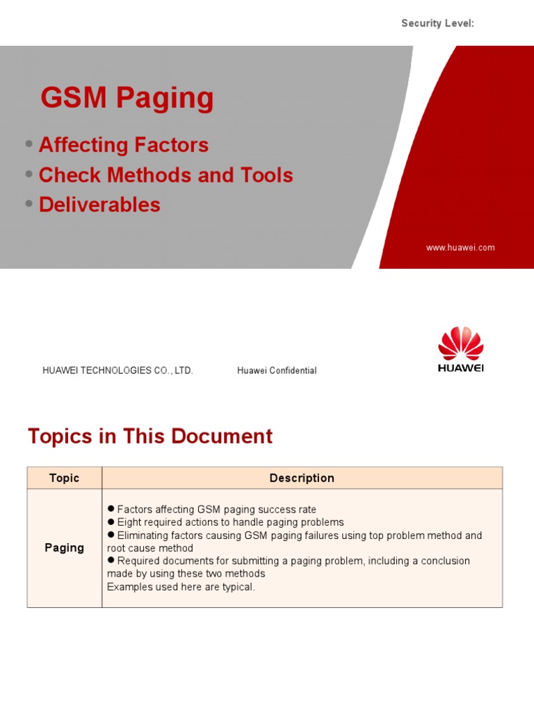 6 GSM Paging (Affecting Factors, Check Methods and Tools, and