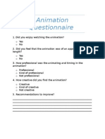 animation questionnaire