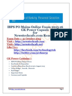 GK Power Capsule for IBPS PO 2015-16 Download | Current Affairs Pdf | General Awareness