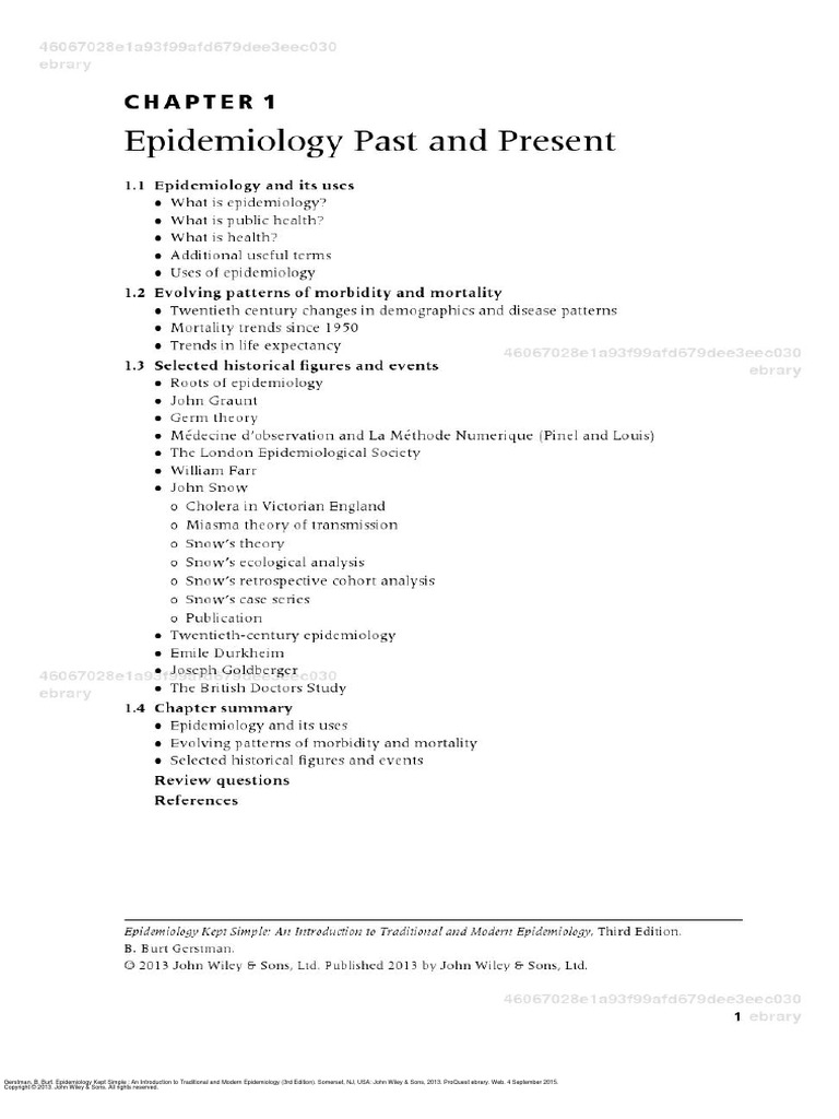 Epidemiology Kept Simple an Introduction to Traditional and Modern