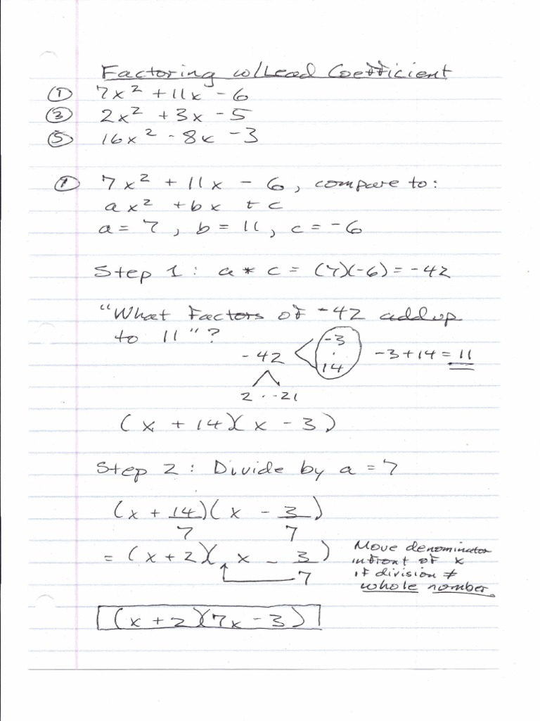 Factoring Page 1, Prob 1 | PDF | Teaching Methods & Materials