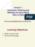 Statistical Thinking and Methods For Describing Sets of Data